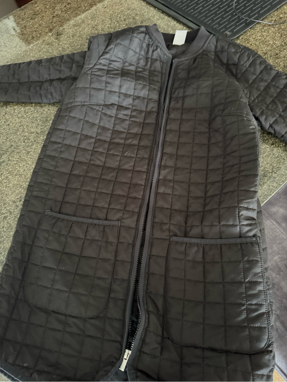 Athletic Works Black Quilted Longline Puffer Jacket